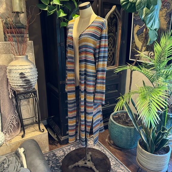 Nikki ribbed stripe duster cardigan plus size - Picture 9 of 12